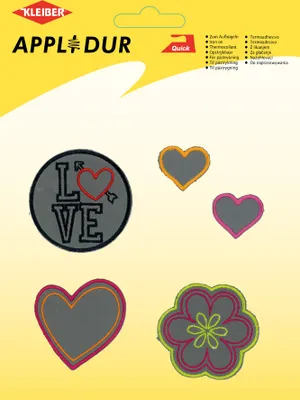 Produktbild von KLEIBER Applikations-Sortiment "Reflective Love" 5 Motive zum Aufbügeln