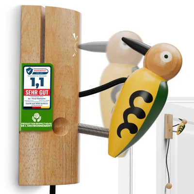 Image de Eli® Charly le pivert qui frappe - cloche de cabane en bois - cabane dans les arbres - maison de jeux - chambre d'enfant - porte d'entrée