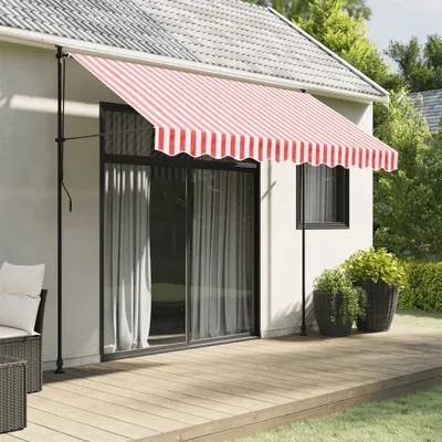 Imagen del producto de Maison Exclusive - Toldo enrollable a rayas rojas y blancas, 300 cm