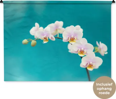 Produktbild von MuchoWow® Wandteppich Wandbehang Orchidee - Blumen - Pflanze - Weiß - Lila 150x112 cm Tapisserie Dekoration Wandtuch - Wanddecke - Wandteppiche