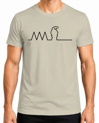 Imagen del producto de Camiseta para hombre con diseño "Linea Balum Strichmännchen" de Osvaldo Cavandoli, color natural, talla L
