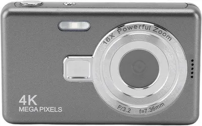 Productafbeelding van Digitale camera met 12 megapixels, vlogcamera met autofocus en 1080P-resolutie, met 16x digitale zoom, 2,4 inch TFT-scherm, compact en draagbaar, geschikt voor kinderen (grijs)