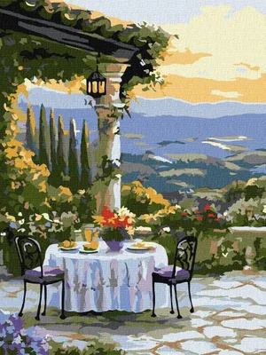 Obrázok produktu pre Maľovanie podľa čísel – Malebná večera 30 x 40 cm – Ideyka