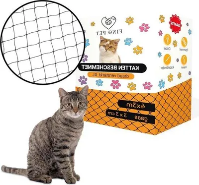 Produktbild von Famanu Katzennetz Balkon - Drahtverstärkt - 4 x 3 Meter - Inklusive Befestigungsmaterial