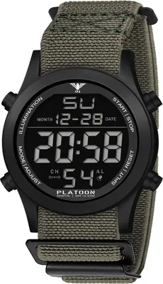 Produktbild von KHS - KHS.PLABSD.DFSGO - Armbanduhr - Herren - Quarz - PLATOON Black Steel Digital