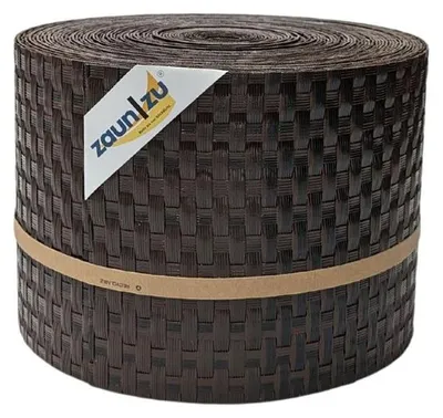 Produktbild von Sichtschutzstreifen zaun|zu RATTAN 26m Rolle Zaunblende für Doppelstabmattenzaun Schwarzbraun 26m