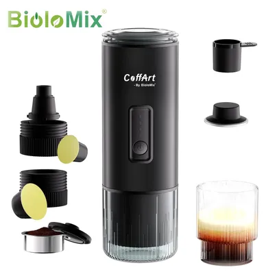 Produktbild von BioloMix CoffArt Tragbare Kaffeemaschine 3-in-1 USB 12V Reise-Espresso
