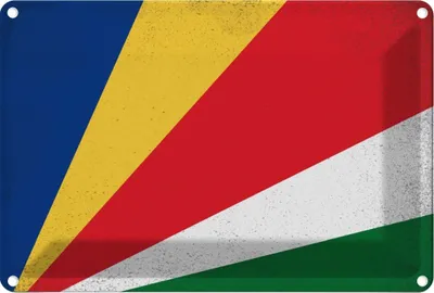 Produktbild von vianmo Blechschild 20x30 cm Seychellen Seychelles Vintage Flagge Fahne Wappen
