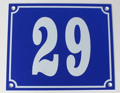 Produktbild von Hausnummernschild Aluminium Aluschild 1 mm Stärke Alu Schild Nr. 29 blau
