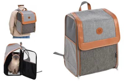 Produktbild von Flamingo Hunderucksack - Rucksack Tanana Grau - 35 x 25 x 42 cm - Polyester - ab
