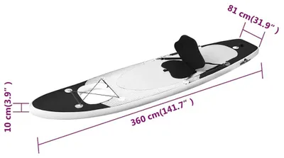 Obrázok produktu pre vidaXL SUP doska nafukovacia čierna 360x81x10 cm