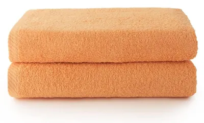 Immagine prodotto di Set di 2 asciugamani da bagno grandi, dimensioni 100x150 cm, 100% cotone, colore papaya