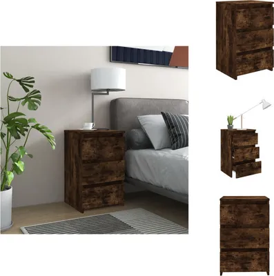 Immagine prodotto di vidaXL Comodino rovere fumé 40x35x62,5 cm materiale a base di legno - Comodini