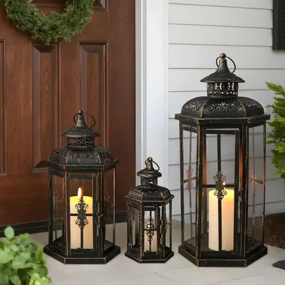 Immagine prodotto di Set di 3 lanterne decorative per interni ed esterni