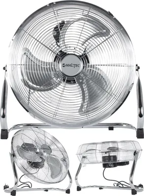 Produktbild von MalTec Bodenventilator Ventilator Windmaschine Luftkühler 44 cm 75W Silber 3 Stufen tragbar für Schlafzimmer Büro Wohnung Terrasse