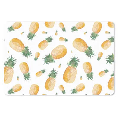 Produktbild von MuchoWow® Schreibtischunterlage Ananas - Obst - Weiß 60x40 cm - XXL Mauspad - Großes Mauspad