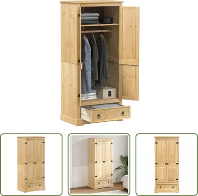 Image de The Living Store Armoire Corona 76x50x170 cm Pin massif