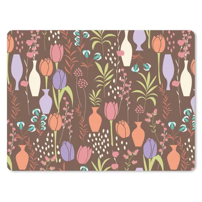 Produktbild von MuchoWow® Mauspad Mousepad Blumen - Vase - Muster 23x19 cm - Mousepads - Maus Mat - Pad - Mausunterlage - Schreibtischunterlage - Mauspad