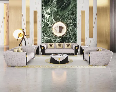 Image de Ensemble de canapés moderne 3+2+1 places, canapés de luxe, fauteuils, mobilier de salon, JVmoebel