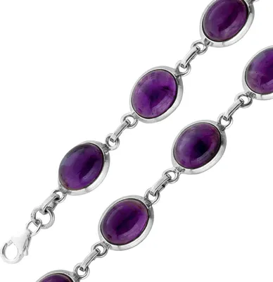Produktbild von Amethyst Armband Silber 925 lila Edelsteine 25ct 20