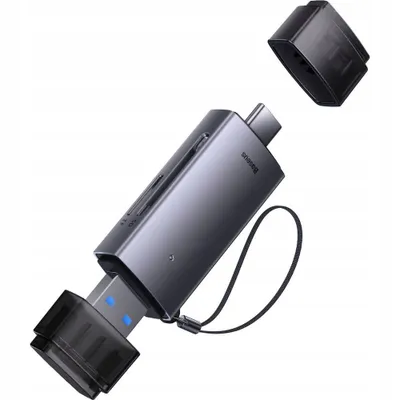 Image de Baseus Lite Series Sd/Tf Memory Card Reader, Usb + Usb-C (Grey)