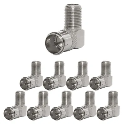 Produktbild von PremiumX 10x F-Quickstecker 90° Winkelstecker 7,5mm für SAT Koaxialkabel
