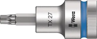 Obrázek produktu pro Wera 05003832001, Socket, 1/2", 1 hlava/hlavy, T27, Chrom Vanadová ocel, Chrom