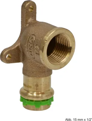 Produktbild von VSH SudoPress Kupfer/Rotguss SP4471GV Deckenwinkel, 3-Lochflansch, 22mm  3/4"