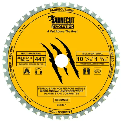 Kreissägeblatt 255 mm 44 Zähne TCT multifunktional