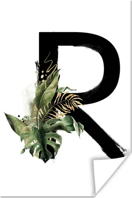 Produktbild von MuchoWow® Poster Dschungel - Alphabet - Buchstabe R 20x30 cm - Papierdruck