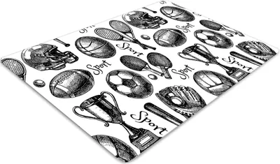 Obrázek produktu pro Podložka na ochranu podlahy - Ochranná podložka pod židli - Podložka na podlahu - 100x70 cm - Sportovní motivy.