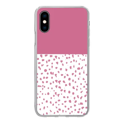 Produktbild von MuchoWow® Handyhülle Schutzhülle Hülle für iPhone X Punkte - Rosa - Muster Silikon Softcase Handy Hülle - Handyhülle