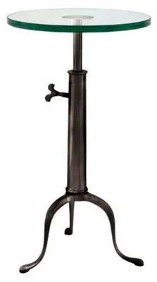 Produktbild von Casa Padrino Designer Luxus Industrial Design Beistelltisch Höhenverstellbar Bronzefarben Höhe: 63 - 76 cm, Durchmesser 40 cm - Edelstahl Tisch - Telefontisch Industrie Design - Luxus Qualität