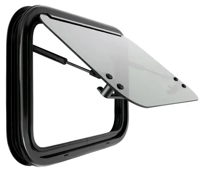 Produktbild von Wohnwagenfenster - RV-Seitenfenster - 85° Öffnungswinkel - Fliegengitter - Nach außen öffnendes Druckfenster - 50 x 35 cm - Weiß