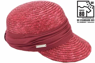 Seeberger elegante Strohborten Cap mit UV Schutz 80 in lila
