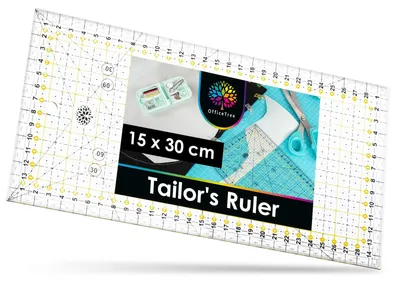 Produktbild von Quiltlineal Patchworklineal Nählineal - 30 x 15 cm - Acryl - Mit Winkelskalen - Für Patchwork und Stoffzuschnitt