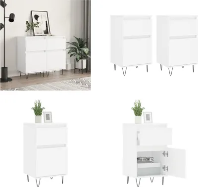 Obrázok produktu pre vidaXL Príborníky 2 ks. Biela 40x35x70 cm Materiál na báze dreva - Príborník - Príborníky - Komoda - Príborník