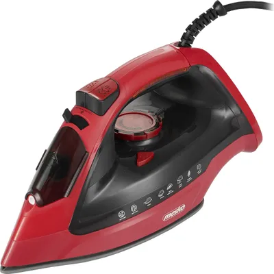 Zdjęcie produktu dla Mesko | Żelazko | MS 5031 | Żelazko parowe | 2400 W | Ciągłe uderzenie pary 40 g/min | Wydajność uderzenia pary 70 g/min | Czerwony/czarny