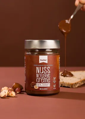 Produktbild von Xucker Nuss-Nougat Creme, zuckerarme Creme mit Erythrit, 300g