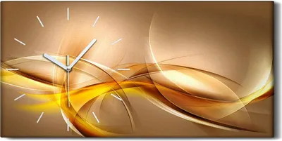 Produktbild von Wohnzimmer-Bild Leinwand Uhr Geräuschlos 60x30 Wellen der Abstrakten Kunst - weiße Hände