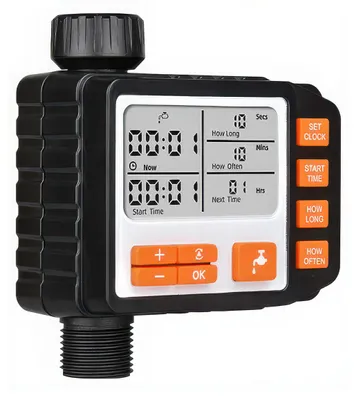 Produktbild von Bewässerungscomputer mit Regenverzögerung, Wasser Timer automatisch & manuell, 1 Ausgang, für Gartenschlauch, Rasen & Garten