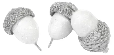 Produktbild von 10 silberne Metallic-Deko-Eicheln 2,8 cm für den Weihnachtstisch - Einheitsgröße