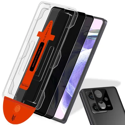 Obrázek produktu pro 2-balení Xiaomi Redmi Note 12 Pro 5G Ochranné sklo na displej Privacy & 1-balení ochrana objektivu - Tvrzené sklo | [Automatická instalace] - Bez