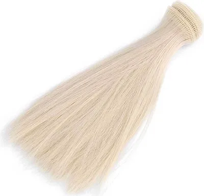 1m Puppenhaar Perücke blond glatt 15cm lang