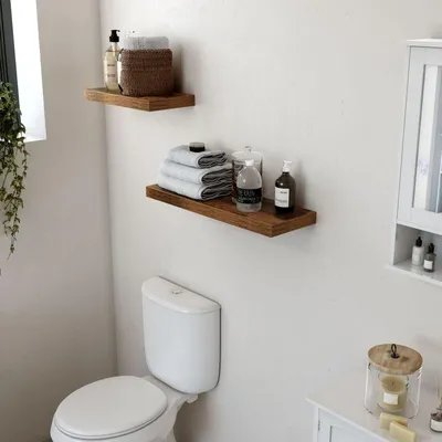 Zdjęcie produktu dla Półka dekoracyjna MDF rustykalna 40x20 cm brązowa do salonu
