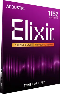 Produktbild von Elixir 16027 Saiten Phosphor Bronze Akustik-Gitarrensaiten mit NANOWEB Beschichtung, Custom Light