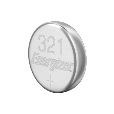 A single coin cell battery is shown against a white background.