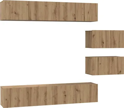 Produktbild von TV-Schrankset Wandmontiert 6 pcs Artisan-Eiche Holzwerkstoff