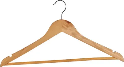 Image de Ensemble de 15 cintres en bois, 45,5 x 21,5 x 1 cm, Bois