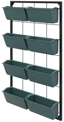 Obrázek produktu pro Stojan na květiny Stojan na rostliny s 8 květináči Nástěnné schody na rostliny Květinová police pro zahradu Tmavě zelená 52,5 x 14 x 90 cm